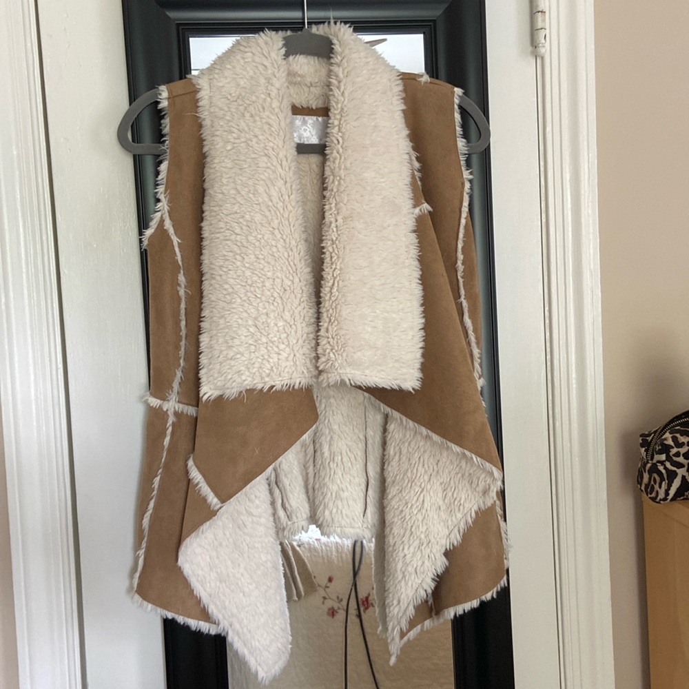 Faux shearling vest
